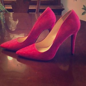 Red suede heels- Charlotte Russe